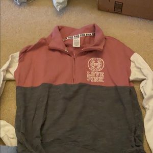 Pink quarter zip